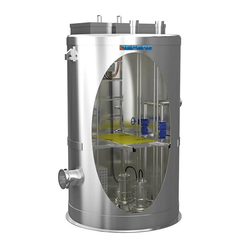 Nerūdijančio plieno integruota surenkama siurblinė